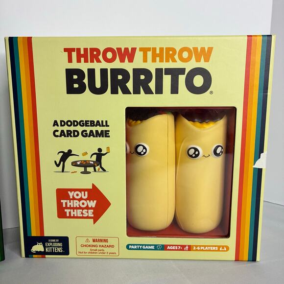 Throw Throw Burrito and Avocado Set of 2 Party Games Exploding Kittens Complete - Picture 3 of 6